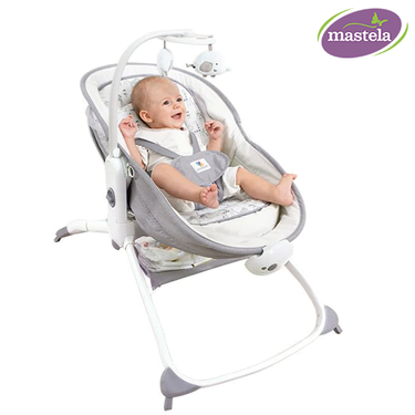 MASTELA 6 IN 1 MULTI-FUNCTION - BASSINET WITH ROCKER - GREY BLUE